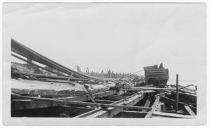 Primary view of object titled '[Damaged pipelines and railroad tracks near the port after the 1947 Texas City Disaster]'.