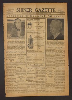 Primary view of object titled 'Shiner Gazette (Shiner, Tex.), Vol. 43, No. 45, Ed. 1 Thursday, November 5, 1936'.