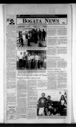 Primary view of object titled 'Bogata News (Bogata, Tex.), Vol. 92, No. 13, Ed. 1 Thursday, August 29, 2002'.
