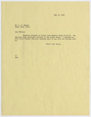 [Letter from I. H. Kempner to L. H. Bailey, May 10, 1955]