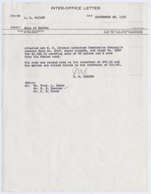 [Letter from J. M. Schrum to L. H. Bailey, September 22, 1955]