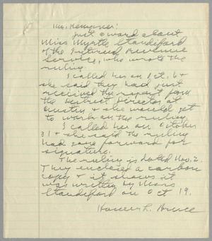 [Letter from Homer L. Bruce to I. H. Kempner]