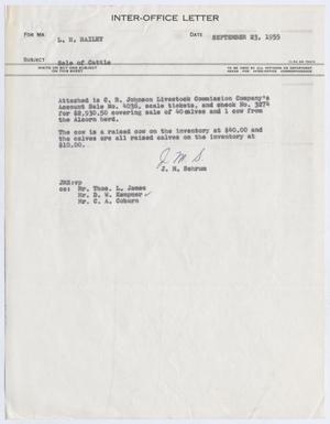[Letter from J. M. Schrum to L. H. Bailey, September 23, 1955]
