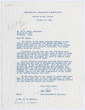 [Letter from George Andre to W. M. Noble, October 13, 1955]