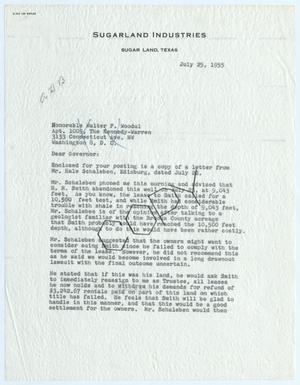 [Letter from Thomas L. James to Walter F. Woodul, July 25, 1955]
