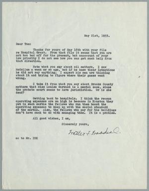 [Letter from Walter F. Woodul to Thomas L. James, May 21, 1955]