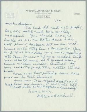 [Letter from Walter F. Woodul to I. H. Kempner, January 22, 1955]