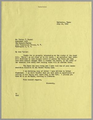 [Letter from I. H. Kempner to Walter F. Woodul, July 22, 1955]