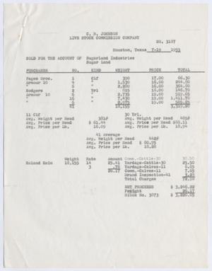 [Invoice for Cattle Account, July 19, 1955]