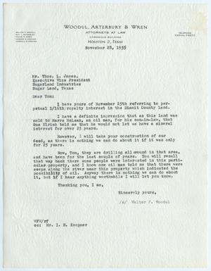 [Letter from Walter F. Woodul to Thomas L. James, November 28, 1955]
