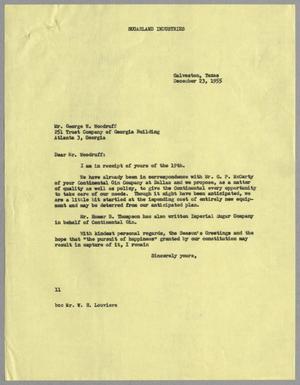 [Letter from I. H. Kempner to George W. Woodruff, December 23, 1955]