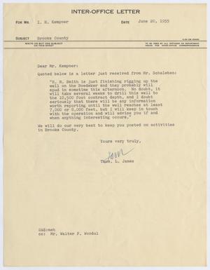 Primary view of object titled '[Letter from Thomas L. James to I. H. Kempner, June 20, 1955]'.