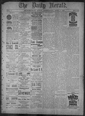 Primary view of object titled 'The Daily Herald (Brownsville, Tex.), Vol. 5, No. 238, Ed. 1, Wednesday, April 7, 1897'.