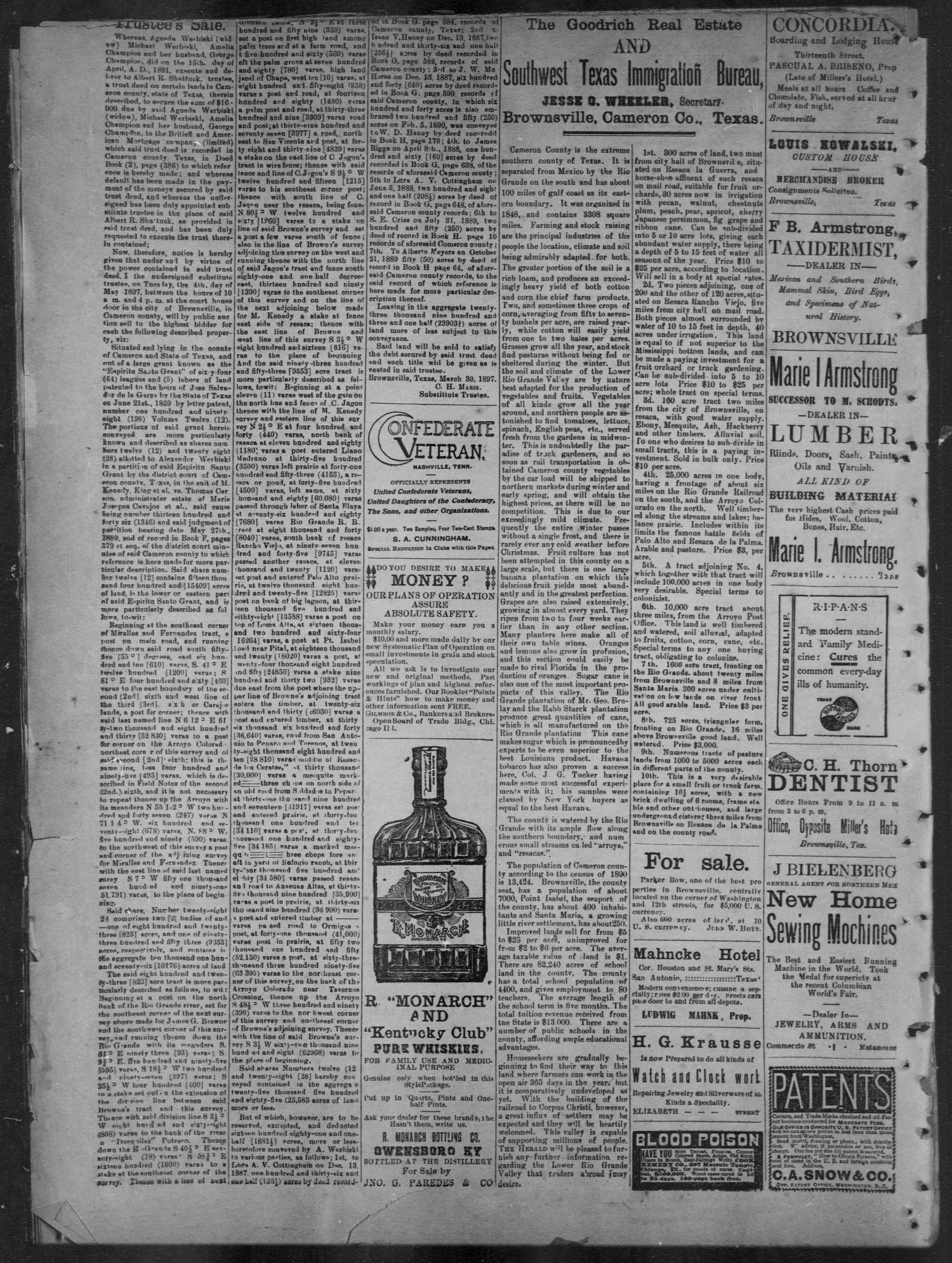 The Daily Herald (Brownsville, Tex.), Vol. 5, No. 238, Ed. 1, Wednesday, April 7, 1897
                                                
                                                    [Sequence #]: 4 of 4
                                                