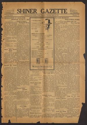 Primary view of object titled 'Shiner Gazette (Shiner, Tex.), Vol. 44, No. 15, Ed. 1 Thursday, April 15, 1937'.