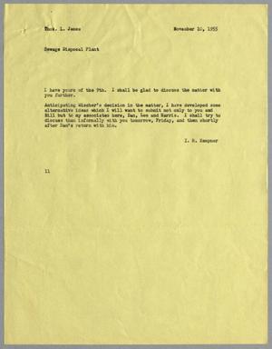 [Letter from I. H. Kempner to Thomas L. James, November 10, 1955]