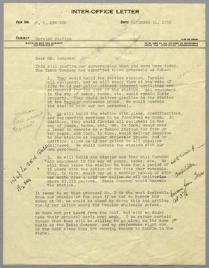 Primary view of object titled '[Letter from Thomas L. James to I. H. Kempner, November 11, 1955]'.