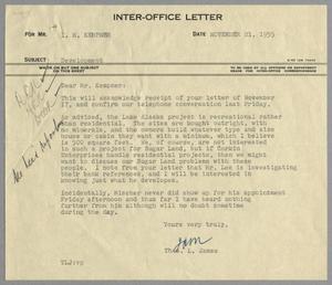 [Letter from Thomas L. James to I. H. Kempner, November 21, 1955]