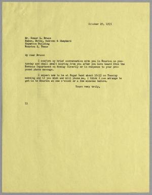 [Letter from I. H. Kempner to Homer L. Bruce, October 29, 1955]