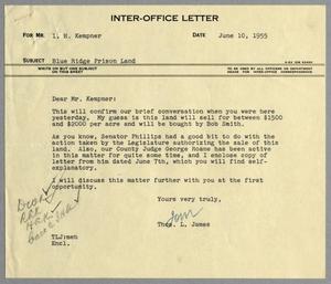 Primary view of object titled '[Letter from Thomas L. James to I. H. Kempner, June 10, 1955]'.