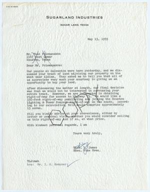 [Letter from Thomas L. James to Theo Polemanakos, May 13, 1955]