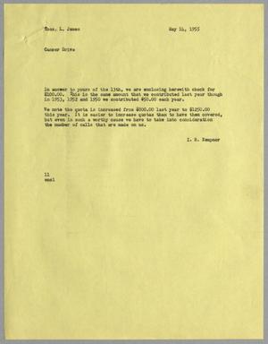 [Letter from I. H. Kempner to Thomas L. James, May 14, 1955]