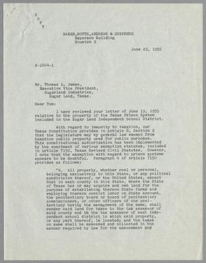[Letter from Ben White to Thomas L. James, June 23, 1955]