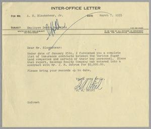 [Letter from G. A. Stirl to A. H. Blackshear, Jr., March 7, 1955]