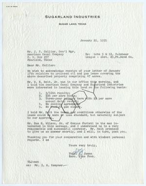 [Letter from Thomas L. James to J. F. Collier, January 21, 1955]