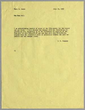 [Letter from I. H. Kempner to Thomas L. James, July 19, 1955]