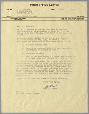 [Letter from Thomas L. James to I.H. Kempner, August 11, 1955]