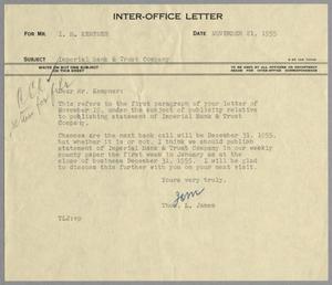 [Letter from Thomas L. James to I. H. Kempner, November 21, 1955]