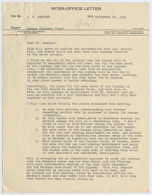 [Letter from Thomas L. James to I.H. Kempner, September 28, 1955]