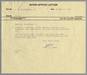 [Letter from Thomas L. James to A. H. Blackshear, Jr., August 31, 1955]