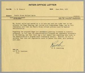 Primary view of object titled '[Letter from R. M. Armstrong to I. H. Kempner, June 22, 1955]'.