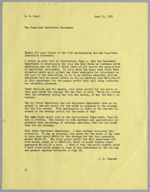 [Letter from I. H. Kempner to G. A. Stirl, June 13, 1955]