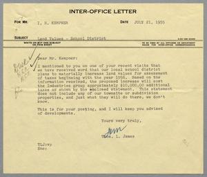 [Letter from Thomas L. James to I. H. Kempner, July 21, 1955]