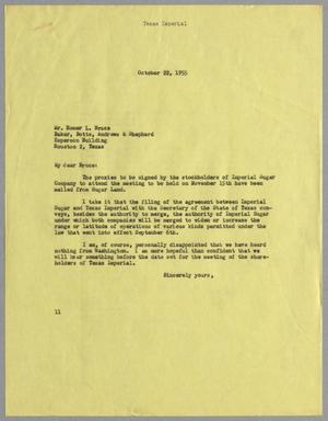 [Letter from I. H. Kempner to Homer L. Bruce, October 22, 1955]