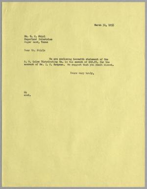 [Letter from A. H. Blackshear, Jr. to G. A. Stirl, March 31, 1955]