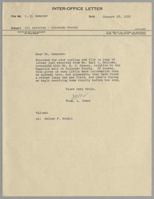 [Letter from Thomas L. James to I. H. Kempner, January 28, 1955]