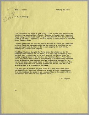 [Letter from I. H. Kempner to Thomas L. James, January 22, 1955]