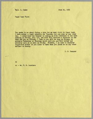 [Letter from I. H. Kempner to Thomas L. James, June 25, 1955]