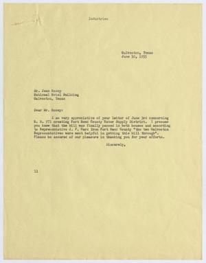 [Letter from I. H. Kempner to Jean Hosey, June 10, 1955]