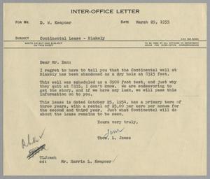 [Letter from Thomas L. James to D. W. Kempner, March 29, 1955]