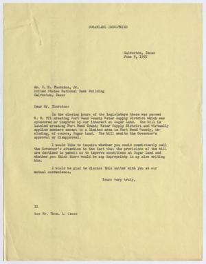 [Letter from Isaac Herbert Kempner to E. H. Thornton, Jr., June 9, 1955]