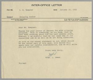 [Letter from Thomas L. James to I. H. Kempner, January 10, 1955]