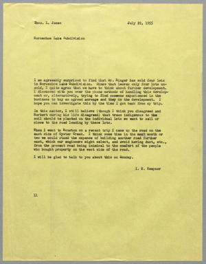 [Letter from I. H. Kempner to Thomas L. James, July 22, 1955]
