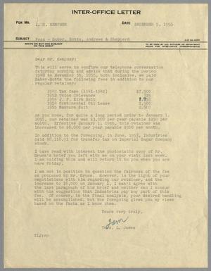 [Inter-Office Letter from Thomas L. James to I. H. Kempner, December 5, 1955]