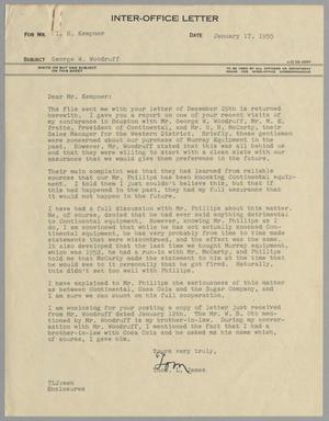[Letter from Thomas L. James to I. H. Kempner, January 17, 1955]