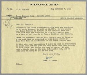 [Letter from Thomas L. James to I. H. Kempner, November 7, 1955]